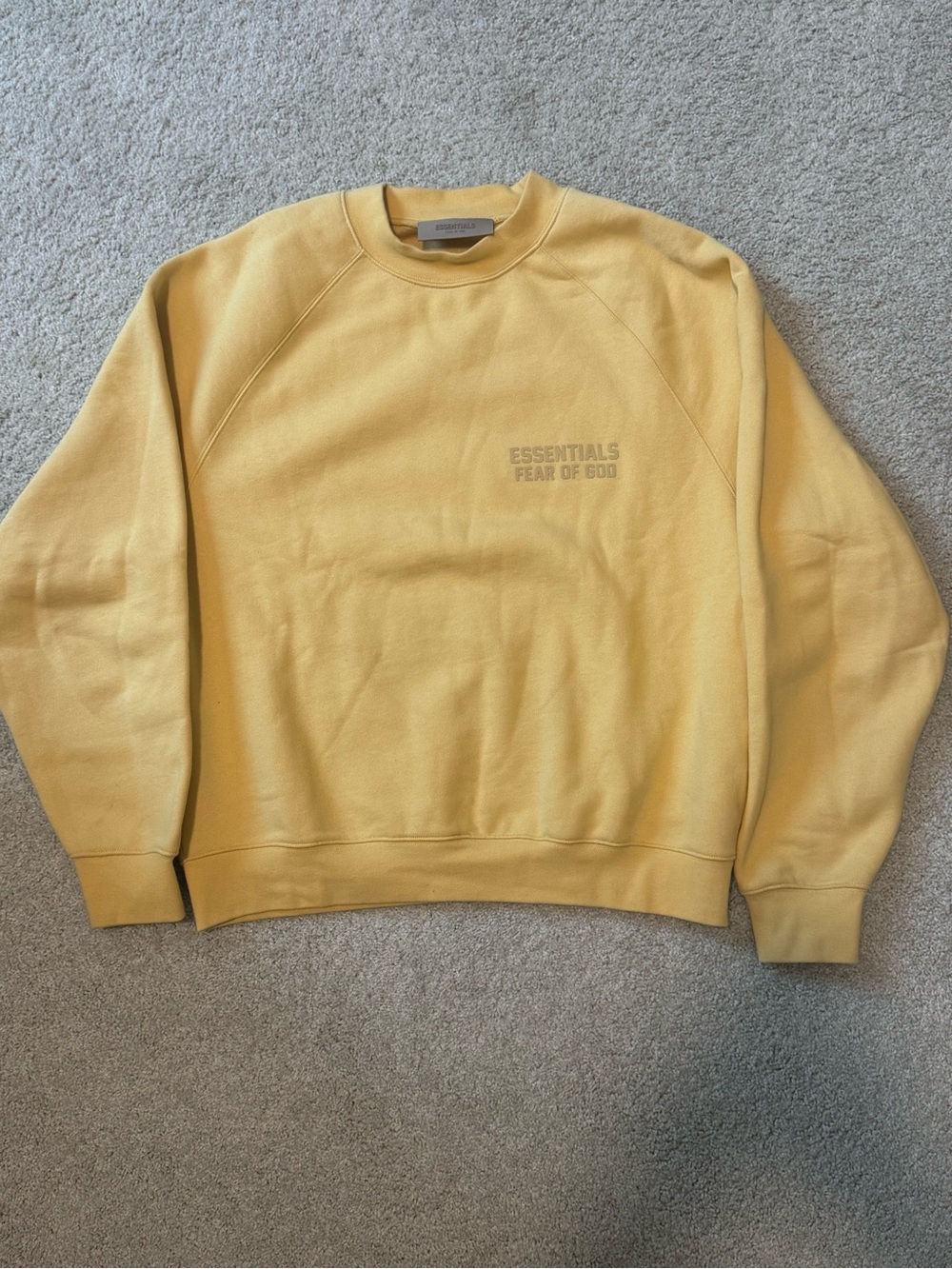 Men's Yellow Fear of God essentials Crewneck Sweatshirt